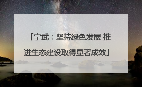 宁武：坚持绿色发展 推进生态建设取得显著成效