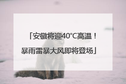 安徽将迎40℃高温！暴雨雷暴大风即将登场