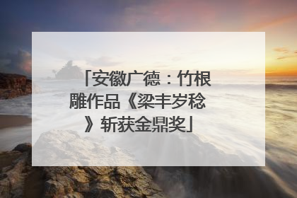 安徽广德：竹根雕作品《梁丰岁稔》斩获金鼎奖