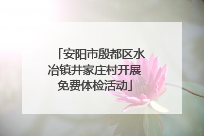 安阳市殷都区水冶镇井家庄村开展免费体检活动