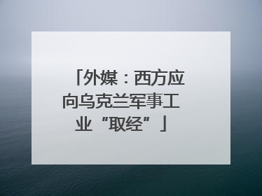 外媒：西方应向乌克兰军事工业“取经”