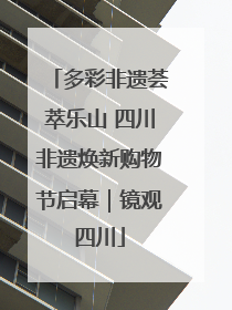 多彩非遗荟萃乐山 四川非遗焕新购物节启幕｜镜观四川