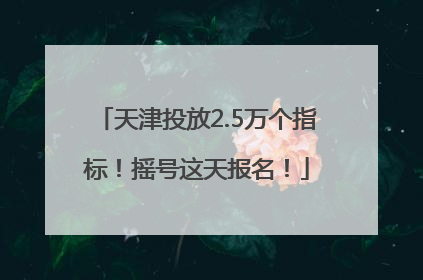 天津投放2.5万个指标！摇号这天报名！