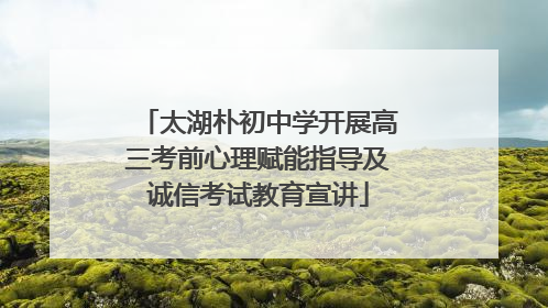 太湖朴初中学开展高三考前心理赋能指导及诚信考试教育宣讲