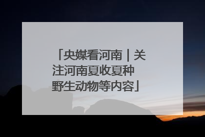央媒看河南｜关注河南夏收夏种 野生动物等内容