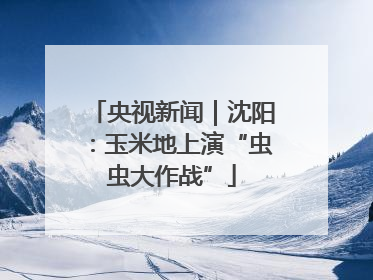 央视新闻｜沈阳：玉米地上演“虫虫大作战”