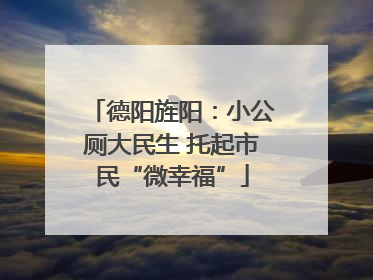 德阳旌阳：小公厕大民生 托起市民“微幸福”