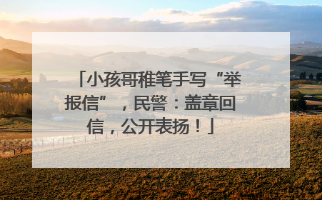 小孩哥稚笔手写“举报信”，民警：盖章回信，公开表扬！