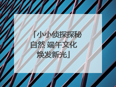 小小侦探探秘自然 端午文化焕发新光