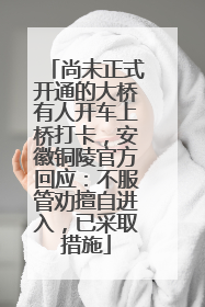 尚未正式开通的大桥有人开车上桥打卡，安徽铜陵官方回应：不服管劝擅自进入，已采取措施