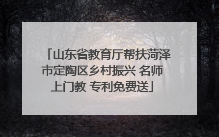 山东省教育厅帮扶菏泽市定陶区乡村振兴 名师上门教 专利免费送