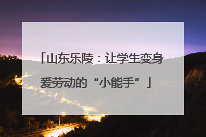山东乐陵：让学生变身爱劳动的“小能手”