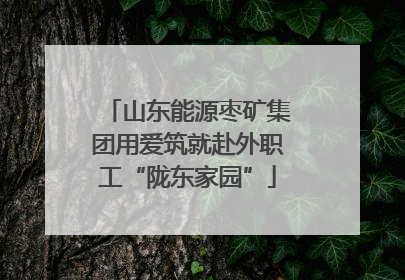 山东能源枣矿集团用爱筑就赴外职工“陇东家园”