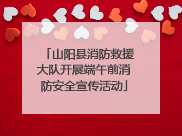 山阳县消防救援大队开展端午前消防安全宣传活动