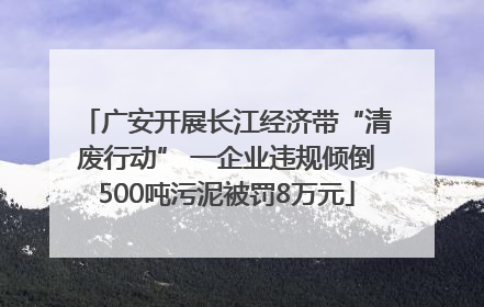 广安开展长江经济带“清废行动” 一企业违规倾倒500吨污泥被罚8万元