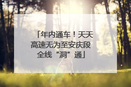 年内通车！天天高速无为至安庆段全线“洞”通