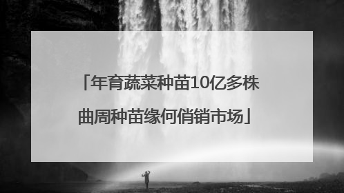年育蔬菜种苗10亿多株 曲周种苗缘何俏销市场