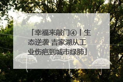 幸福来敲门④丨生态逆袭 吉家湖从工业伤疤到城市绿肺