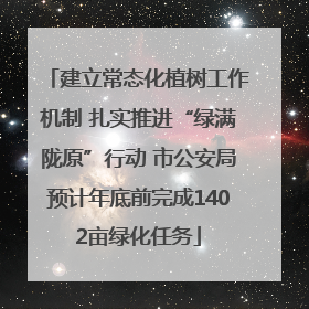 建立常态化植树工作机制 扎实推进“绿满陇原”行动 市公安局预计年底前完成1402亩绿化任务