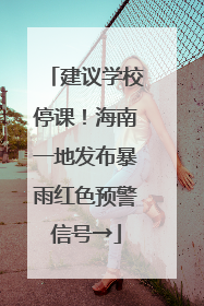 建议学校停课！海南一地发布暴雨红色预警信号→