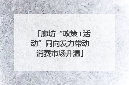 廊坊“政策+活动”同向发力带动消费市场升温