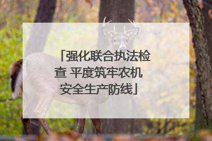 强化联合执法检查 平度筑牢农机安全生产防线