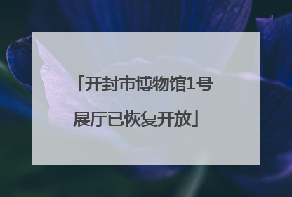 开封市博物馆1号展厅已恢复开放