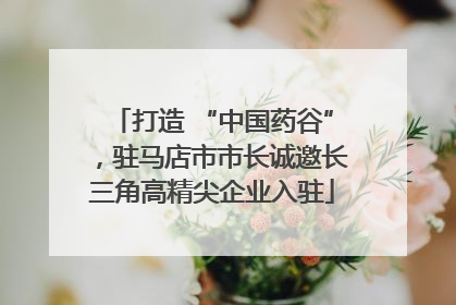 打造 “中国药谷”，驻马店市市长诚邀长三角高精尖企业入驻