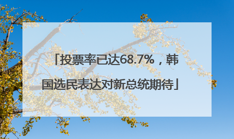 投票率已达68.7%，韩国选民表达对新总统期待