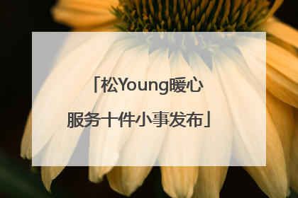 松Young暖心服务十件小事发布
