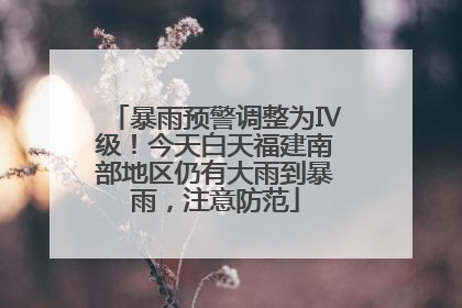 暴雨预警调整为Ⅳ级！今天白天福建南部地区仍有大雨到暴雨，注意防范