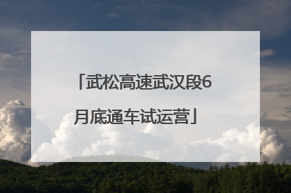 武松高速武汉段6月底通车试运营