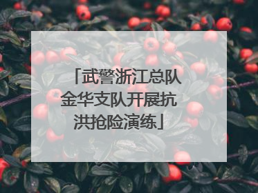 武警浙江总队金华支队开展抗洪抢险演练