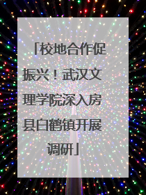 校地合作促振兴！武汉文理学院深入房县白鹤镇开展调研