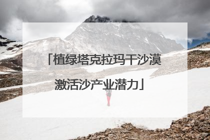 植绿塔克拉玛干沙漠 激活沙产业潜力