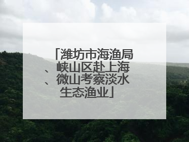 潍坊市海渔局、峡山区赴上海、微山考察淡水生态渔业