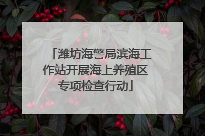 潍坊海警局滨海工作站开展海上养殖区专项检查行动