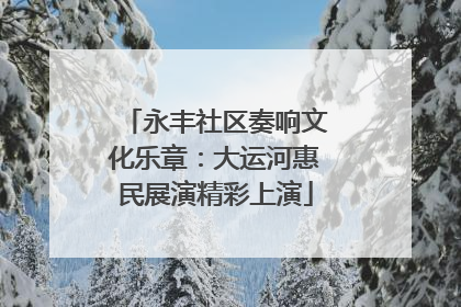 永丰社区奏响文化乐章：大运河惠民展演精彩上演