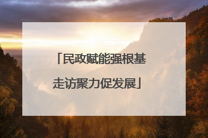 民政赋能强根基 走访聚力促发展