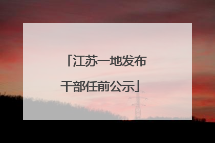 江苏一地发布干部任前公示