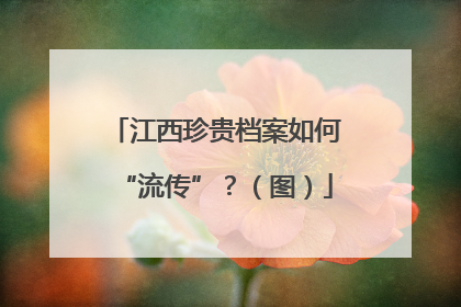 江西珍贵档案如何“流传”？（图）