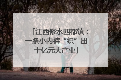 江西修水四都镇：一条小内裤“织”出十亿元大产业