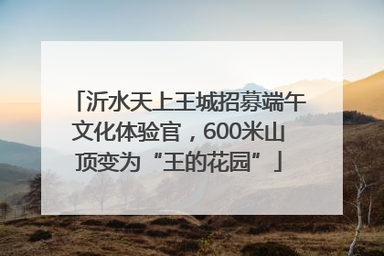 沂水天上王城招募端午文化体验官，600米山顶变为“王的花园”