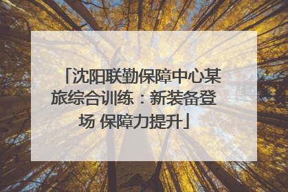沈阳联勤保障中心某旅综合训练：新装备登场 保障力提升