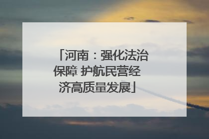 河南：强化法治保障 护航民营经济高质量发展