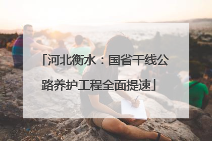河北衡水：国省干线公路养护工程全面提速