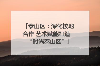 泰山区：深化校地合作 艺术赋能打造“时尚泰山区”