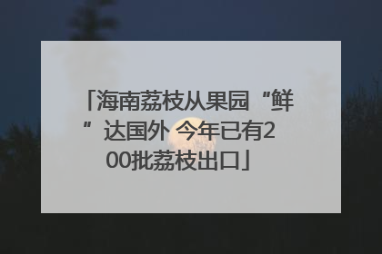 海南荔枝从果园“鲜”达国外 今年已有200批荔枝出口