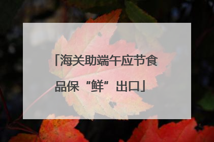 海关助端午应节食品保“鲜”出口