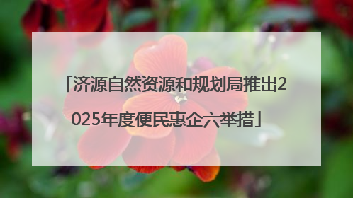 济源自然资源和规划局推出2025年度便民惠企六举措